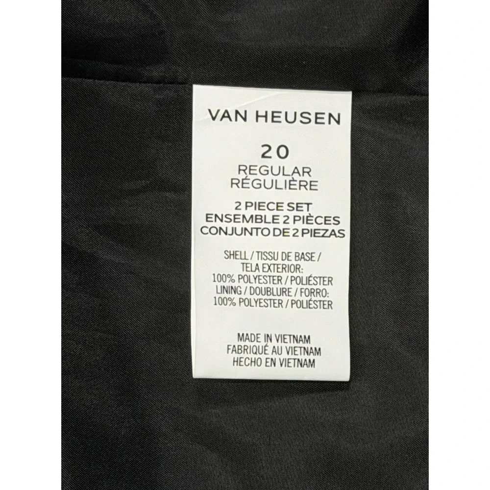 VanHusen Men's Suit Jacket Dark Gray/Black Lightweight for Summer Regular 20